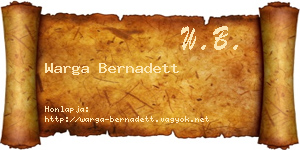 Warga Bernadett névjegykártya